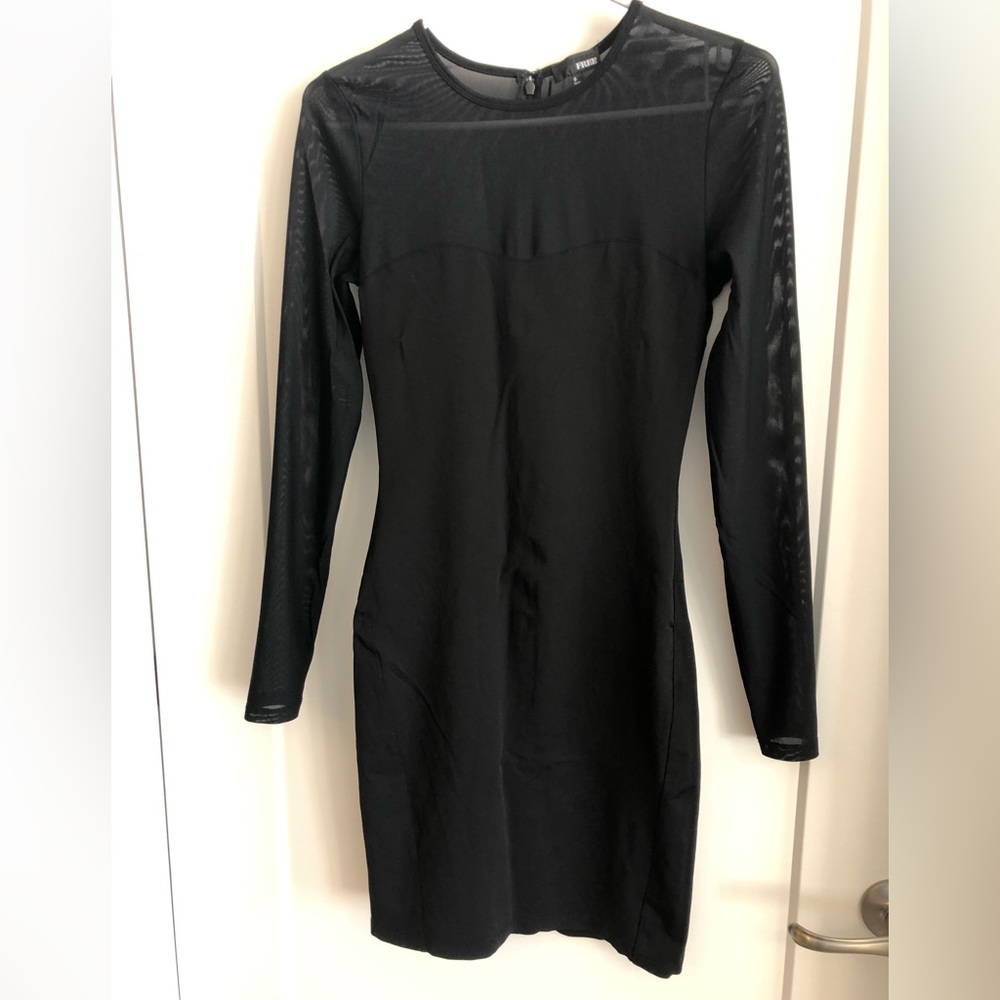 Wilfred Free Long Sleeve Mesh Mini Dress